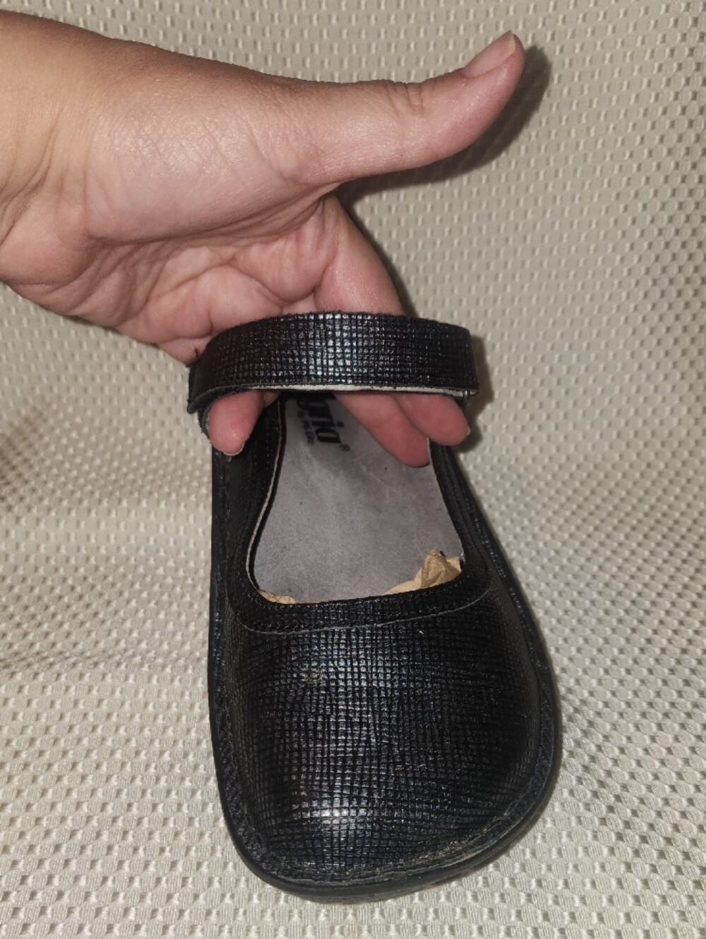 Alegria Black Textured Mary Jane Flats - Picture 7 of 11